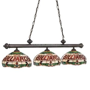 Lampe suspendue de style Tiffany pour table de billard, 59 pouces, 6 lumières, lustre en verre teinté, abat-jour rond de taille moyenne, éclairage LED, poker - Product Image 6