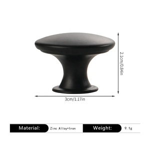 Manija Redonda Plana Negra Mate Simple, Manija Pequeña de un Solo Orificio para Puerta de Gabinete, Accesorios Decorativos - Product Image 3