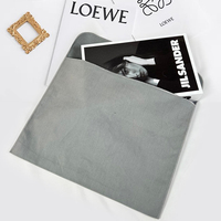 Sac enveloppe en toile de coton gris, personnalisé avec logo, de luxe, élégant, à rabat, réutilisable, pour cadeaux, mariage, rangement, anti-poussière