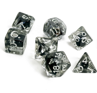 Jeu de dés en résine corail noir, dés polyédriques transparents foncés pour D&D, dés de jeu de rôle pour jeux de table TTRPG