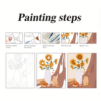 CHENISTORY 99009 Peinture sur toile personnalisée avec photo de rue de Paris, art décoratif mural DIY, peint à la main, style moderne pour la maison et les enfants