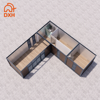 Maison conteneur moderne de haute qualité à 2 chambres, structure en acier préfabriquée, panneaux sandwich, emballage plat, pour y vivre