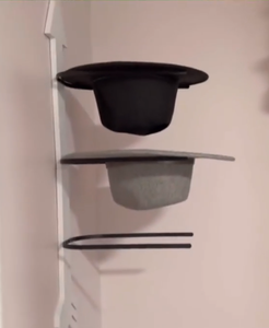 حامل قبعات خشبي معدني بسيط للتثبيت على الحائط، منظم لقبعات رعاة البقر، علاقة تخزين لغرفة المعيشة متعددة الاستخدامات - Product Image 4