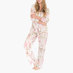High Quality <strong>Christmas</strong> Pijama Femme Long Sleeve Soft <strong>Funny</strong> Cheap Satin Night Wear Printed <strong>Pajamas</strong> - Product Image 1