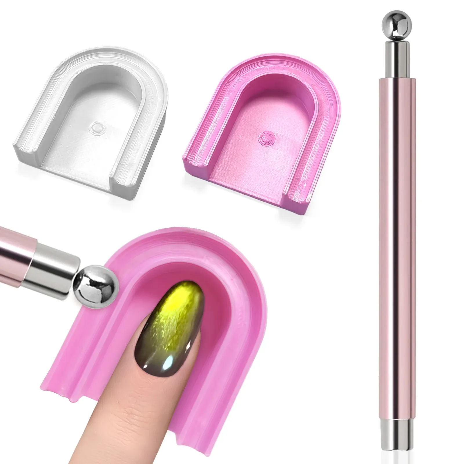 Cat Eye Nail Magnet Assistant Holder Pad for Nail Art Magnetic Gel Polish <strong>Guide</strong> Tool Beginner DIY Magnetic Nail Helper