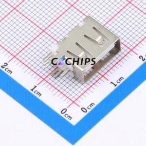 906-761A1014D10200 USB Connector Through hole Component (THT) Connector Type-A USB 2.0 Female Side Insert - Product Image 1
