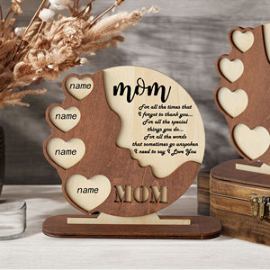 Muestras Gratis, Decoraciones de Madera para Mesa del Día de la Madre, Regalos para Fiestas Familiares, Recuerdos de Interacción entre Padres e Hijos, Regalos para Mamá y Abuela - Product Image 5