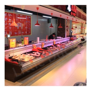 Mostrador de carnicería comercial con puerta abierta, refrigerador de exhibición de pollo y pescado, refrigerador de carne para escaparate de delicatessen - Product Image 3