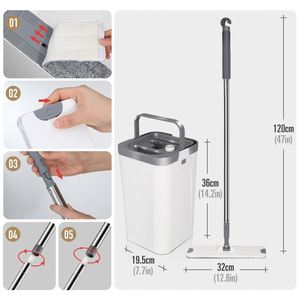 Cleaning Wash Flat <b>Mop</b> and Bucket Set Squeeze <b>Mop</b> Bucket for Flooring Cleaning - Product Image 4