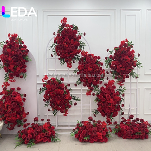 LEDA - Arreglo Floral de Rosas Rojas Artificiales Personalizadas al por Mayor, Decoración Colgante para Fondo de Boda, Hecho a Mano, Larga Duración - Product Image 6