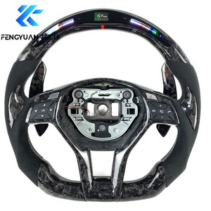 Volante de Fibra de Carbono para <span class=keywords><strong>Mercedes</strong></span> <span class=keywords><strong>Benz</strong></span> W205 C43 Amg C300 Cla W176 W177 W222 W211 W207 W166 W204 W214 W246 W213 W460 C43 - Product Image 4