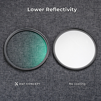 Filtre de diffusion noir K&F Concept 49-82mm 1/2 Black Mist, effet cinématique de rêve, ultra-fin, multicouche, lentille verte revêtue