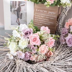 ช่อดอกกุหลาบจำลอง CallaFloral สีชมพูอ่อน โพลีเอสเตอร์ สำหรับตกแต่งภายใน MW95002 - Product Image 1