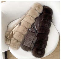 Écharpe en fourrure de renard véritable pour femme, accessoire chaud et respirant pour le cou, boucle magnétique personnalisable, luxe
