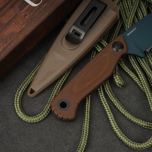 Cuchillo de hoja fija Dacian BM203 de acero inoxidable con punta de caída y mango de micarta, cuchillo de supervivencia para exteriores con funda OEM ODM - Product Image 3