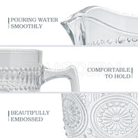 Za — pichet en verre transparent pour le café, ensemble de 7 pièces, Style rétro, élégant, gaufré, carafe à boire, pour le thé au lait ou le jus de tournesol