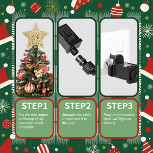 شجرة عيد الميلاد الزخرفية عالية الجودة أعلى نجمة بمحركات شجرة عيد الميلاد العلوي الدورية شجرة عيد الميلاد - Product Image 5