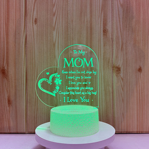 Lampe 3D pour la fête des mères, lampe de nuit en acrylique LED, décoration de la maison, <span class=keywords><strong>veilleuse</strong></span> avec interrupteur tactile, meilleur cadeau pour maman, pères, femmes - Product Image 2