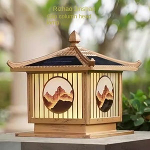 Faro de columna LED Solar IP65 resistente al agua E27 para patio exterior Villa jardín puerta Rural paisaje luz de pared decorativa - Product Image 3