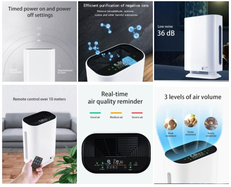 Wall Mounted 99% Remove PM2.5 Intelligent Air Purifier Sterilizer UV Air Purifier