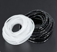 Tubo flexible de PE para gestión de cables, funda protectora autoenrollable para arreglos de cables y arneses.
