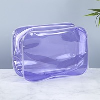 Ensemble de trousses de toilette de voyage pour femmes en PVC transparent professionnel personnalisé avec logo