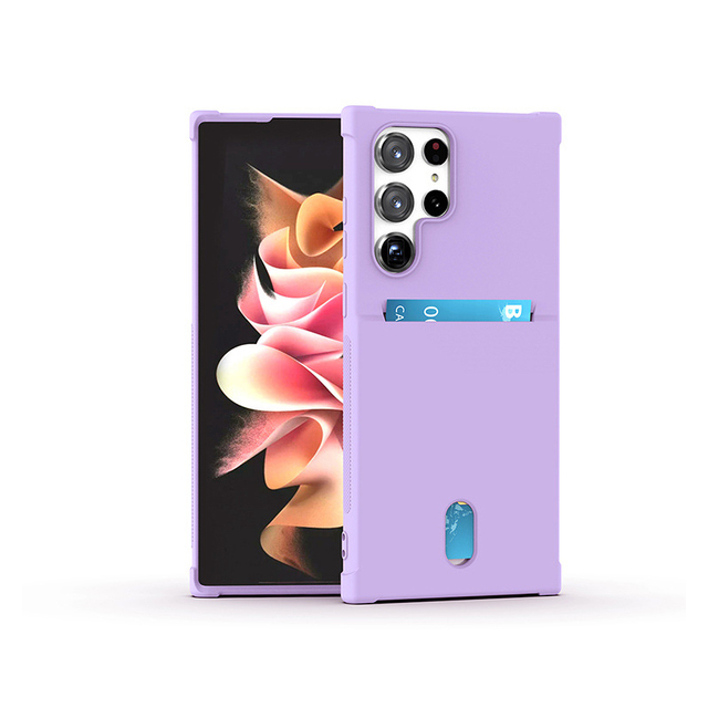 For Samsung Galaxy S23 Ultra Mobile Phone Case Card Slot Luxury Silicone Phone Case for S22ultra S23 Plus S22