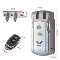 Serrure de porte intelligente invisible sans clé WAFU avec télécommande à code, en alliage de zinc, ignifuge, pour entrée multi-portes, design anti-graffiti