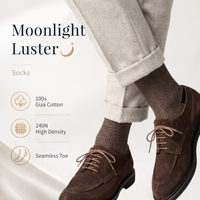 Chaussettes d'affaires personnalisées pour hommes, coton mercerisé premium 240N, motif micro-texturé, antibactériennes, pour tenue formelle, logo personnalisé
