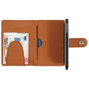 CardHoda Aluminum <b>Card</b> <b>Holder</b> <b>Wallet</b> Unisex Minimalist Fold Closure RFID Protection Brown - Product Image 2