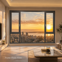 Fenêtres coulissantes en aluminium à double vitrage anti-ouragan modernes et personnalisées, dernier design pour les portes et fenêtres sur mesure de la maison