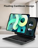 Keyboard ajaib magnetik Trackpad, papan ketik pintar nirkabel, untuk iPad generasi ke-10 Pro 11 12.9 2022 2023 Air 4 5, papan ketik ajaib