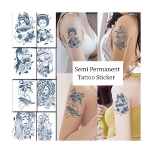3D giapponese Geisha tatuaggio adesivo del corpo per le donne impermeabile temporaneo personalizzato Semi permanente tatuaggio - Product Image 1