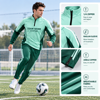 2026 Survêtement de football personnalisé avec logo sublimé, à quart de zip, rayé, pour entraînement d'équipe, ensembles d'échauffement, direct usine
