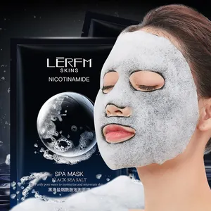 Wholesale organic face care mask black sea salt nourishing brightening skin care bubble facial mask