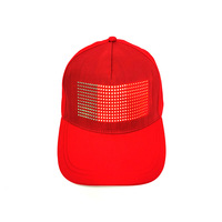 Gorra de Béisbol y Sombrero de Fiesta con Mensaje LED Programable por Aplicación, con Patrón de Puntos Bordados a Mano y Luces Luminosas Desplazables