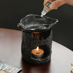Lámpara Quemadora de Aromaterapia de Cerámica Esmaltada Vintage <span class=keywords><strong>con</strong></span> Fragancia de Aceites Esenciales para Yoga, Salón de Belleza, Salón de Té - Funciona <span class=keywords><strong>con</strong></span> Velas - China - Product Image 2
