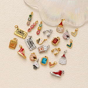 For Cupcake Cassette <b>Tape</b> Santa Headphones Shoes DIY Jewelry Making Pendant | Enamel Charm 18K PVD Gold Stainless Steel - Product Image 1