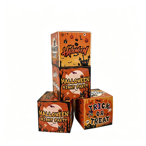 Halloween <b>Balloon</b> Box with Orange Horror Theme-Printed Paper Party Scene <b>Decoration</b> and Setup Props - Product Image 5