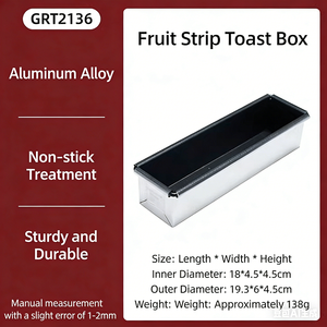 Excelente para ti: Molde rectangular de aluminio y PTFE antiadherente y resistente al calor de 18*4.5*4.5cm, personalizable de fábrica, para hornear pasteles, pan y tostadas. - Product Image 2