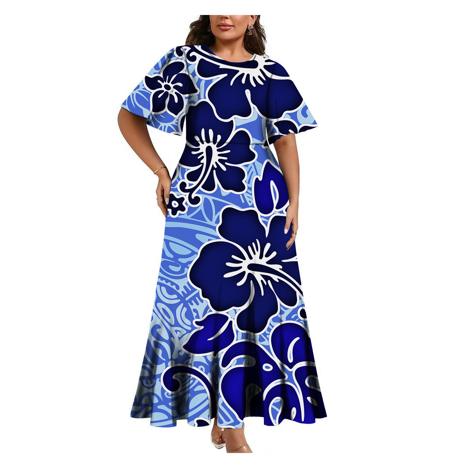 Buy Big Size Women Dress Evening Dress Customizable Polynesian Pattern |  Alibaba.com