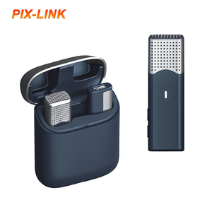 PIX-LINK SX960 fábrica al por mayor portátil 2,4G Micrófono estéreo inalámbrico entrevista en vivo al aire libre Mini micrófono de solapa con cancelación de ruido - Product Image 1
