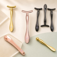 Rouleau de massage facial 3D non électrique en or 24 carats pour lifting des yeux et du visage, outil de massage énergétique, barre de beauté à marque privée