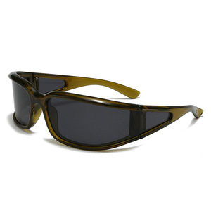 Y2K femmes à la mode blanc lunettes <span class=keywords><strong>de</strong></span> <span class=keywords><strong>soleil</strong></span> polarisées lunettes <span class=keywords><strong>de</strong></span> sport <span class=keywords><strong>de</strong></span> plein air Punk incurvé Anti-UV lunettes <span class=keywords><strong>de</strong></span> cyclisme <span class=keywords><strong>Ski</strong></span> transfrontalier PC Tac - Product Image 4