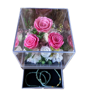 Venta al por mayor Arco Iris Espejo Rosas eternas Flores para siempre <span class=keywords><strong>Rosa</strong></span> <span class=keywords><strong>preservada</strong></span> Acrílico Flor Caja de lujo con cajón - Product Image 1