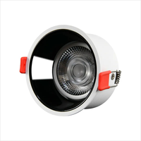Plafonnier LED encastré en aluminium, réflecteur or et argent, 7W-30W, blanc froid