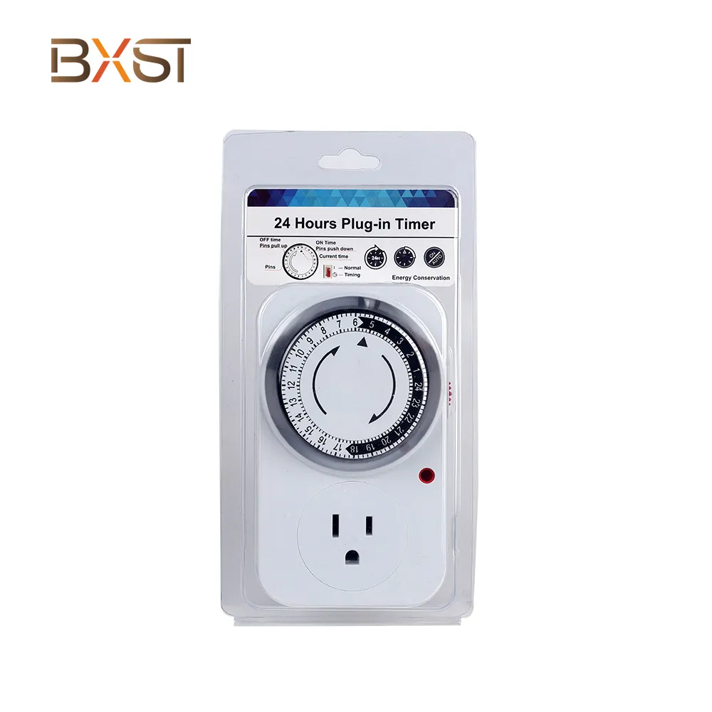 BXST colokan Grounded elektronik 220v, Portabel 24 jam Plug yang dapat diprogram dalam pengatur waktu lampu