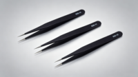 Kit de 3 pinces à épiler ESD polies de qualité supérieure, antistatiques, en acier inoxydable, pour réparation professionnelle (vente en gros)