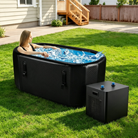 Baignoire de récupération portable pour bain de glace, baignoire gonflable spa avec refroidisseur et filtre, bain froid pour adultes