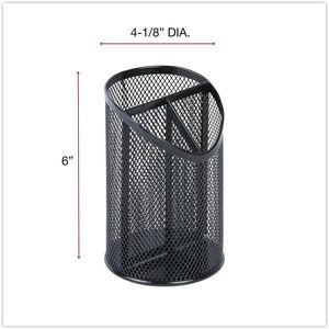 UNV20019 Universal 4.13 Pulgadas Diámetro x 6 pulgadas Portalápices de Metal Negro de 3 Compartimentos, Material Plástico - Product Image 6